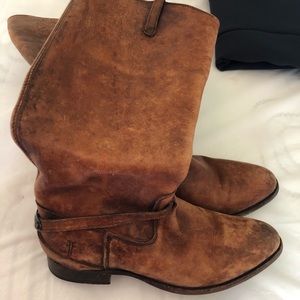 Distressed frye boots